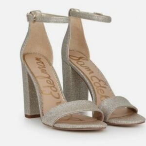 Sam Edelman Yaro Sandal Gold Block Heels